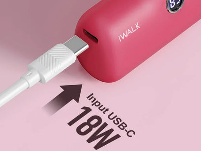 IWALK Power Bank Portátil 4800mAh - Carregador Ultra Mini com Carga Rápida para iPhone e Dispositivos Móveis - Banco de Bateria Externo