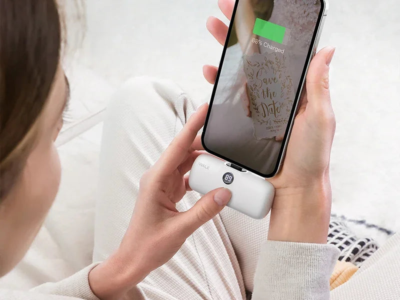 IWALK Power Bank Portátil 4800mAh - Carregador Ultra Mini com Carga Rápida para iPhone e Dispositivos Móveis - Banco de Bateria Externo