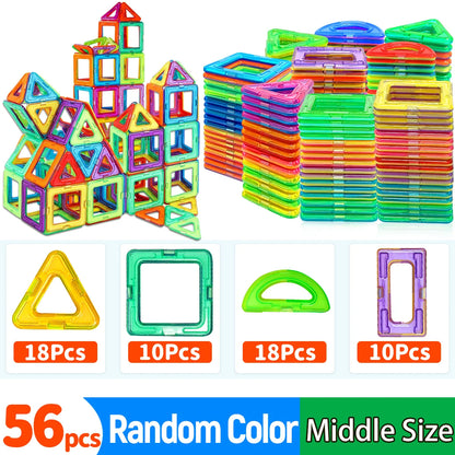 Blocos de Construção Magnéticos - Brinquedos Magnéticos de Tamanho Médio - Brinquedos de Construção - Brinquedos Educativos de Aprendizado com Imãs.