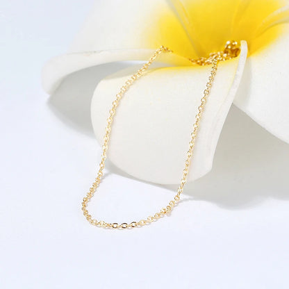 Colar Feminino Kiss Muny 14k Ouro Genuíno com Prata Esterlina 925 – Corrente Artesanal Elegante