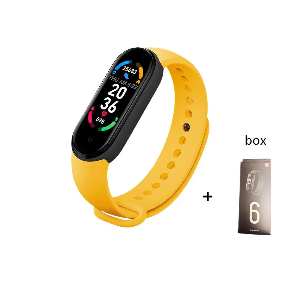 Pulseira Inteligente M6 Smomen para Fitness - Monitor de Frequência Cardíaca e Pressão Arterial - À Prova d'Água - Compatível com Mi Band 6 - Ideal para Homens e Mulheres
