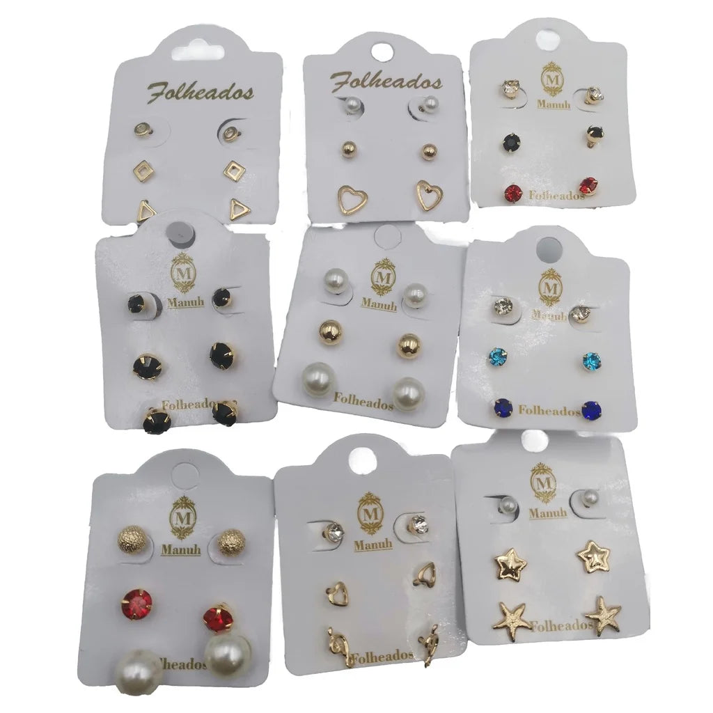 Kit 36 Pares Brincos pequenos Folheado