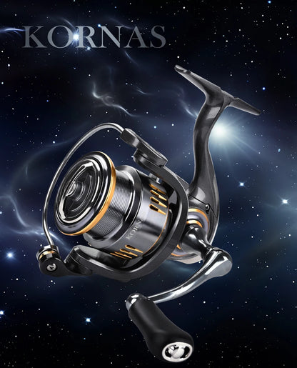Molinete de pesca livre de ferrugem, rolamento suave 5.2:1, potência máxima 12kg.