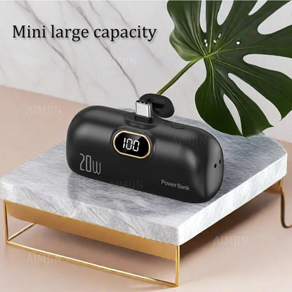 Carregador externo 20W, Mini Portátil 10000mAh - Carga Rápida para iPhone e Smartphones