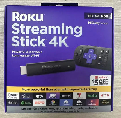 Acessório de TV Ao Vivo, Roku Streaming Stick 4K Original - HDR Dolby Vision, Controle Remoto por Voz