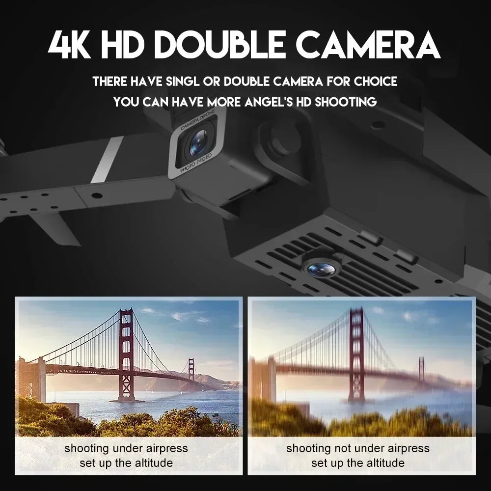 Drone Profissional E88 4K com Câmera HD 1080P, WiFi, FPV, Altura Hold e Design Dobrável