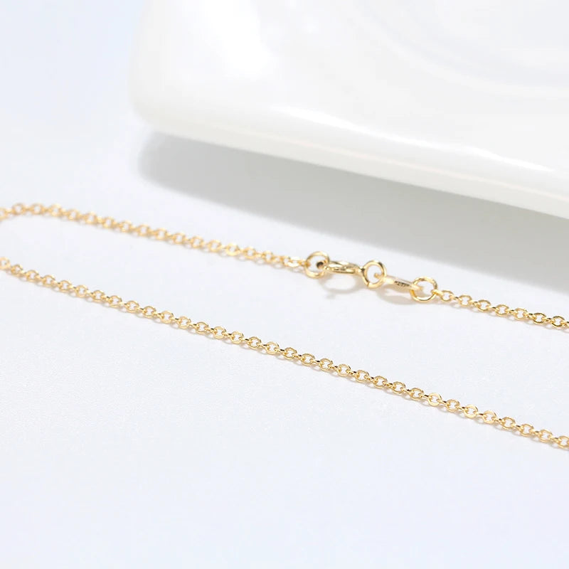 Colar Feminino Kiss Muny 14k Ouro Genuíno com Prata Esterlina 925 – Corrente Artesanal Elegante