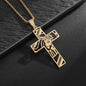 Colar Criativo com Pingente de Cruz de Jesus Cristo – Design Religioso Simples e Elegante para Homens e Mulheres