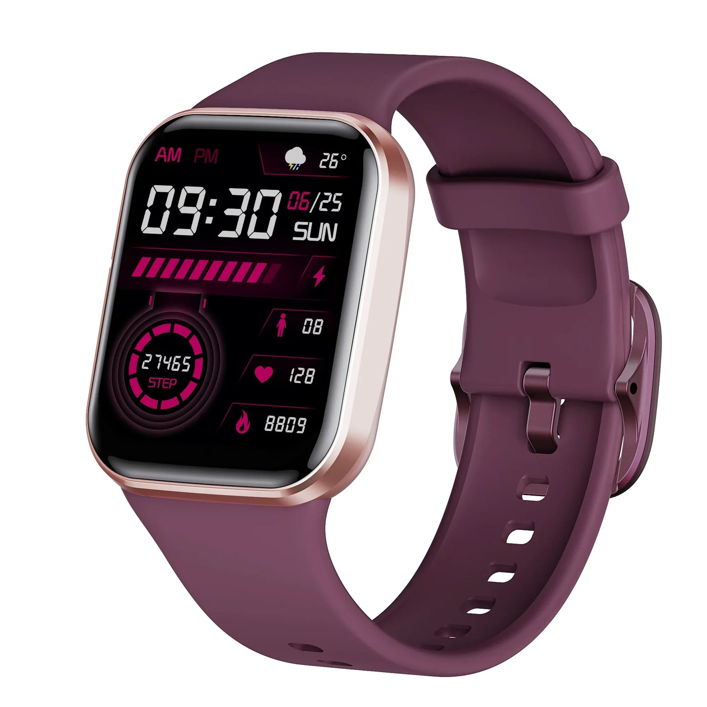 Relógio Inteligente de Luxo 2024 para Homens e Mulheres - Monitor de Fitness - À Prova d'Água - Pulseira Esportiva Estilosa - Compatível com IOS e Android