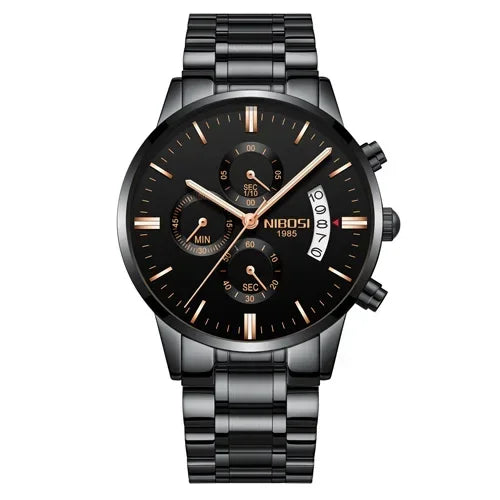 Relógio Masculino NIBOSI de Luxo - Marca Superior, Estilo Militar e Movimento Quartzo