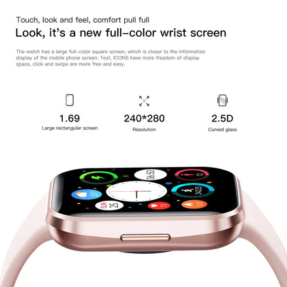 Relógio Inteligente de Luxo 2024 para Homens e Mulheres - Monitor de Fitness - À Prova d'Água - Pulseira Esportiva Estilosa - Compatível com IOS e Android