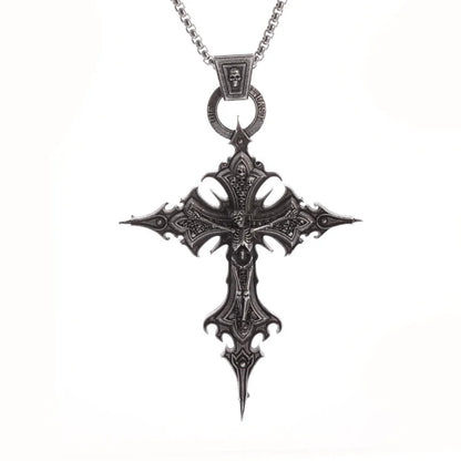 Colar Criativo com Pingente de Cruz de Jesus Cristo – Design Religioso Simples e Elegante para Homens e Mulheres