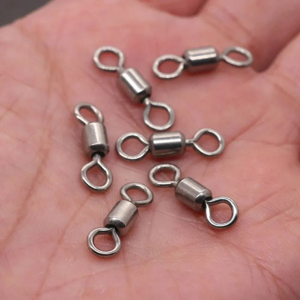Girador para Pesca, aço inoxidável, conector sólido, 50Pcs.