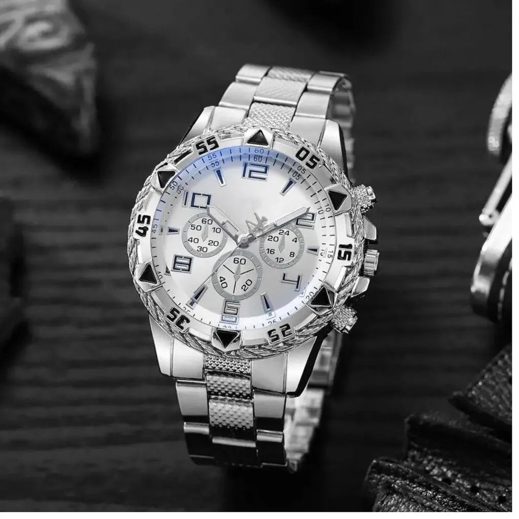 Relógio Masculino Pallyjane Silver - Metal, Prata, À Prova D'Água com LED Master