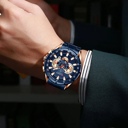 Relógio Masculino Curren 8363 - Aço Inoxidável, Luxuoso e Multifuncional com Movimento Quartzo