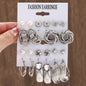 Conjunto de brincos femininos elegantes e elegantes de estilo geométrico com 11 pares de brincos luxuosos adequados para deslocamento diário
