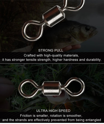Girador para Pesca, aço inoxidável, conector sólido, 50Pcs.