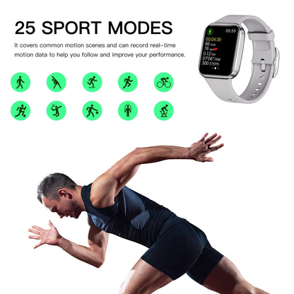 Relógio Inteligente de Luxo 2024 para Homens e Mulheres - Monitor de Fitness - À Prova d'Água - Pulseira Esportiva Estilosa - Compatível com IOS e Android
