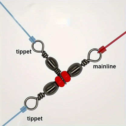Conector de Pesca 3 Vias com Miçangas – Pacote com 50 Peças