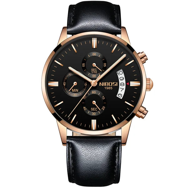 Relógio Masculino NIBOSI de Luxo - Marca Superior, Estilo Militar e Movimento Quartzo