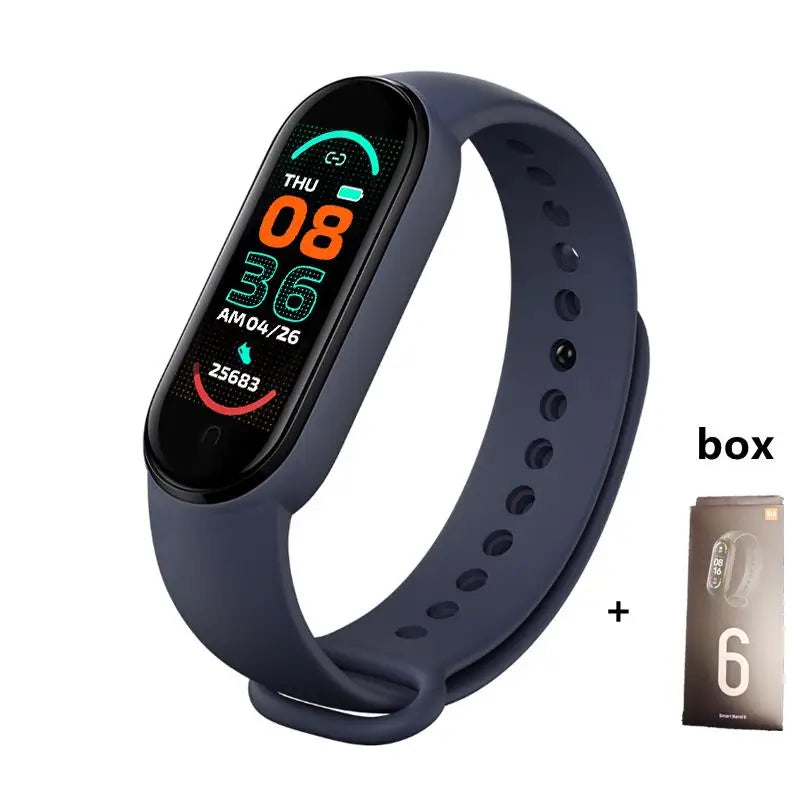 Pulseira Inteligente M6 Smomen para Fitness - Monitor de Frequência Cardíaca e Pressão Arterial - À Prova d'Água - Compatível com Mi Band 6 - Ideal para Homens e Mulheres