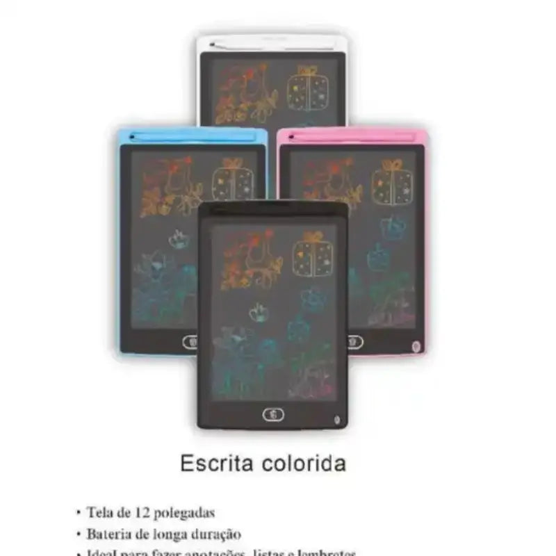 O Tablet Mágico Infantil de Escrita e Desenho Fashion é perfeito para estimular a criatividade das crianças de forma divertida e sustentável! Com uma tela sensível ao toque, permite desenhar, escrever e apagar facilmente com apenas um botão, sem necessidade de papel ou tinta. Seu design fashion e colorido encanta os pequenos, tornando-o ideal para anotações, brincadeiras e aprendizado. Leve e portátil, é perfeito para levar em viagens, escola ou qualquer lugar, garantindo entretenimento sem bagunça