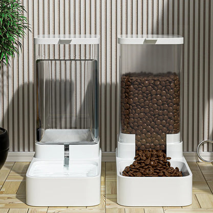 Alimentador para Cães e Gatos, Tigela Automática de Alimentação e Água, Recipiente Transparente de Armazenamento de Ração para Pets, Dispensador de Ração, Acessórios para Filhotes e Gatinhos