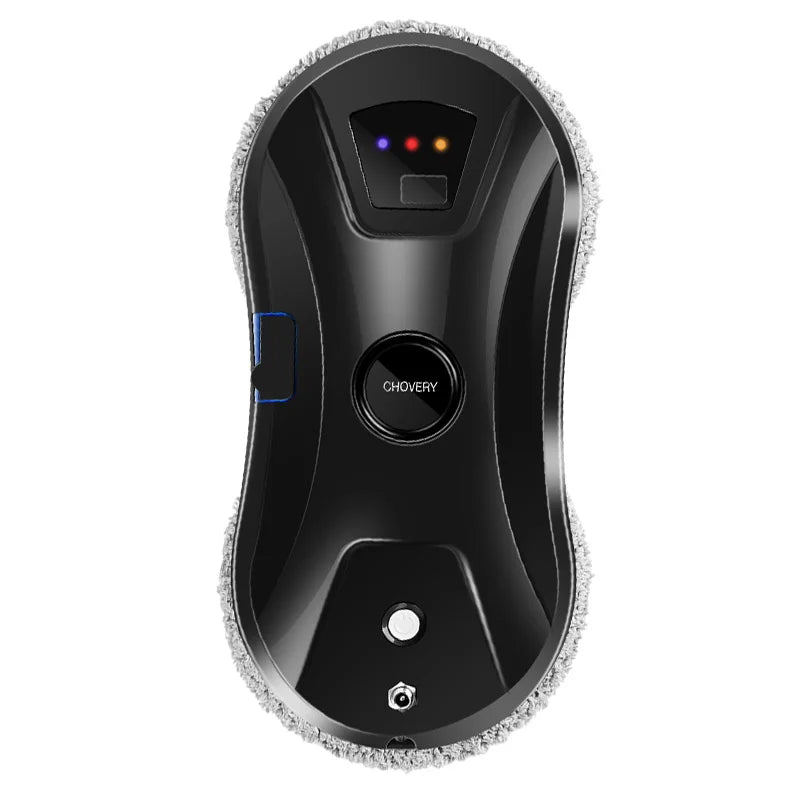 Robo automático para limpeza de vidros, projetado para alcançar janelas altas e de difícil acesso. Equipado com tecnologia de sensores e adesão a vácuo, o dispositivo se move de maneira eficiente sobre a superfície do vidro, removendo sujeiras, manchas e poeira sem necessidade de intervenção manual. Ideal para ambientes comerciais e residenciais, oferecendo uma solução prática e segura para manter os vidros limpos e brilhantes.