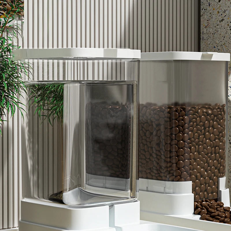 Alimentador para Cães e Gatos, Tigela Automática de Alimentação e Água, Recipiente Transparente de Armazenamento de Ração para Pets, Dispensador de Ração, Acessórios para Filhotes e Gatinhos