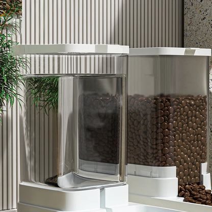 Alimentador para Cães e Gatos, Tigela Automática de Alimentação e Água, Recipiente Transparente de Armazenamento de Ração para Pets, Dispensador de Ração, Acessórios para Filhotes e Gatinhos
