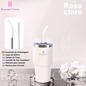 ROMANTIC CROWN Copo Térmico Inox Portátil 1200ml/1.2L Garrafa Térmica Inoxidável com Tampa e Canudo